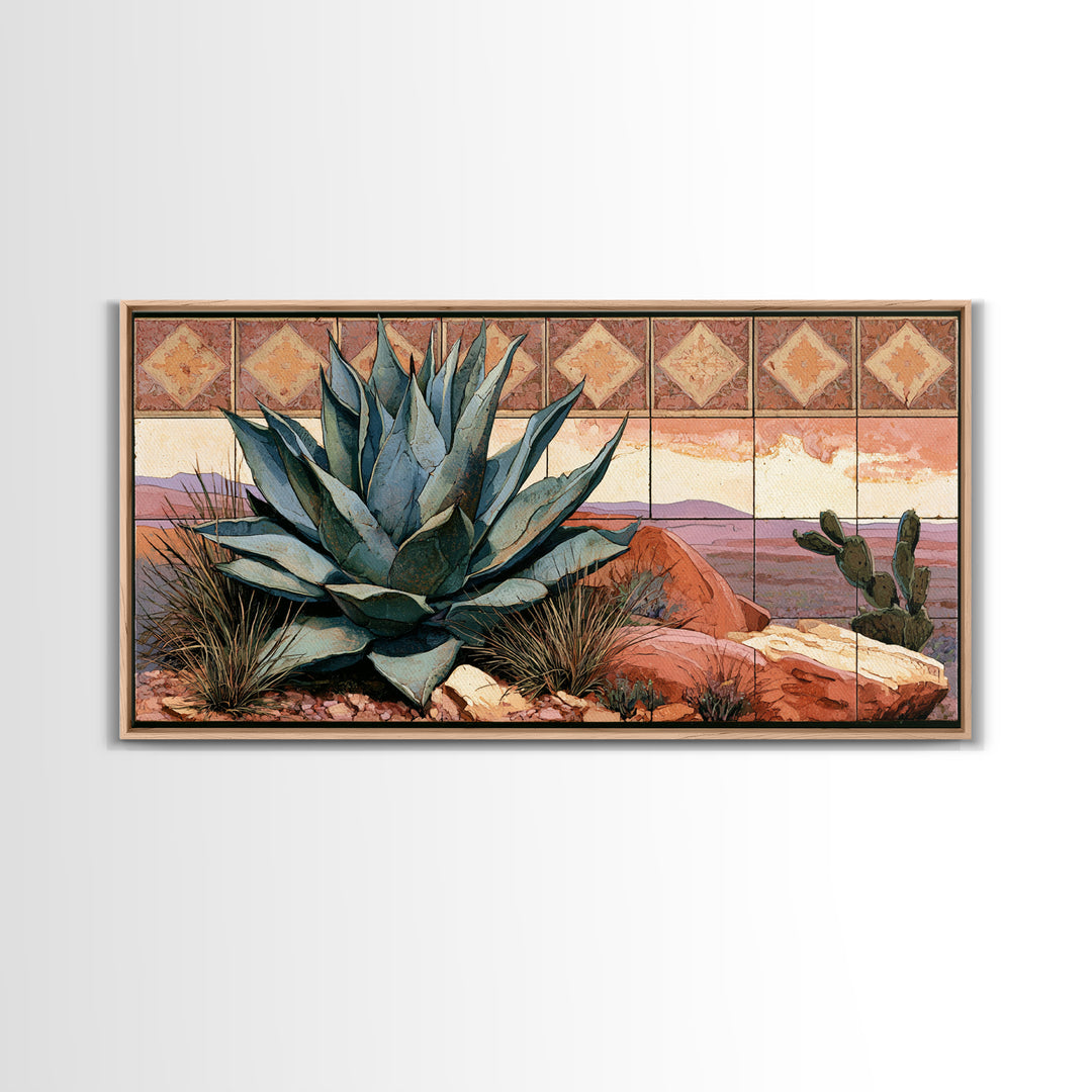 Agave Plant Closeup Canvas Print, Desert Art, Minimalist Decor, Southwestern Decor, Fine Art, Desert, Boho, Original Art, DES-2x1-44