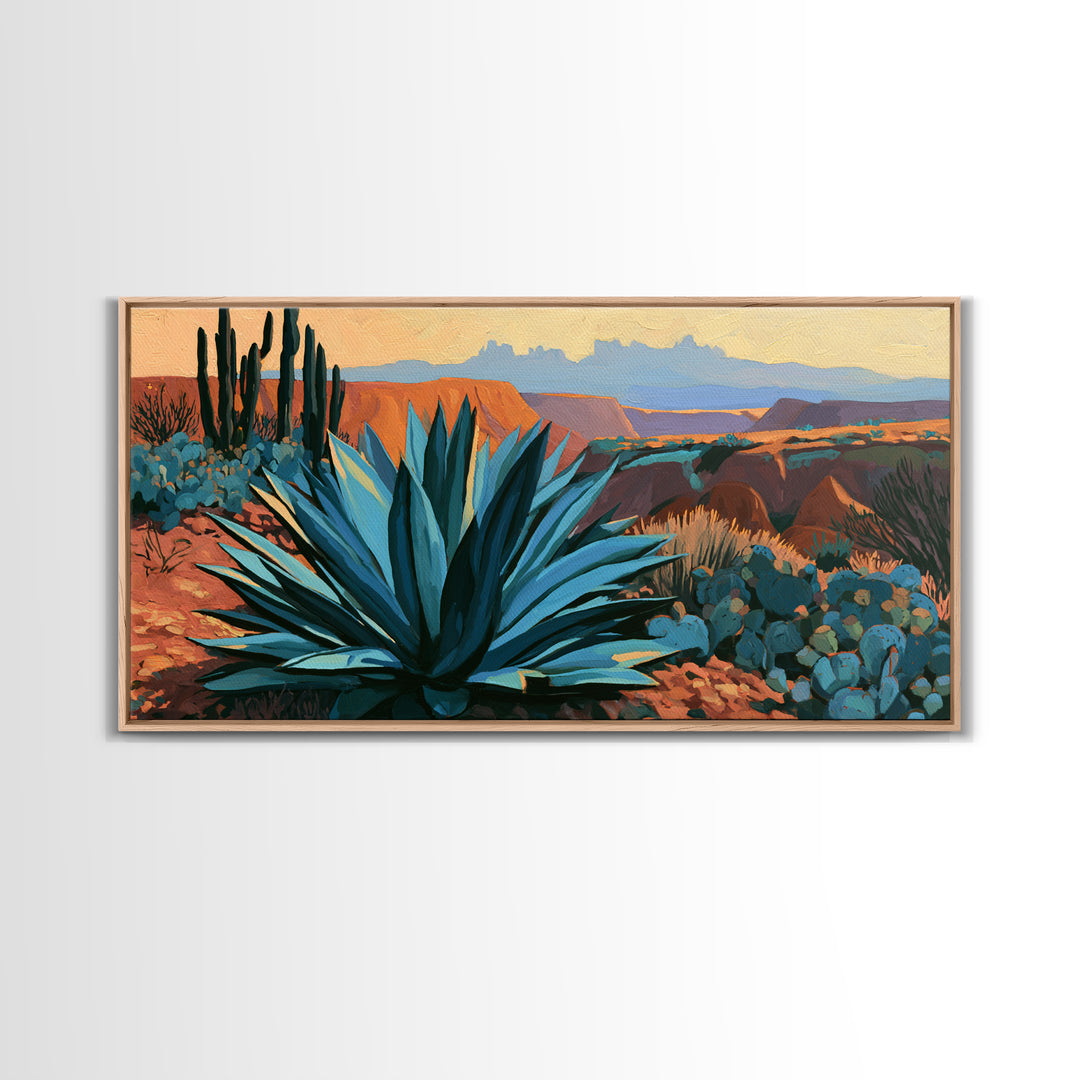 Agave Plant Closeup Canvas Print, Desert Art, Large Wall Art, Southwestern Decor, Fine Art, Desert, Western Wall Art, DES-2x1-68