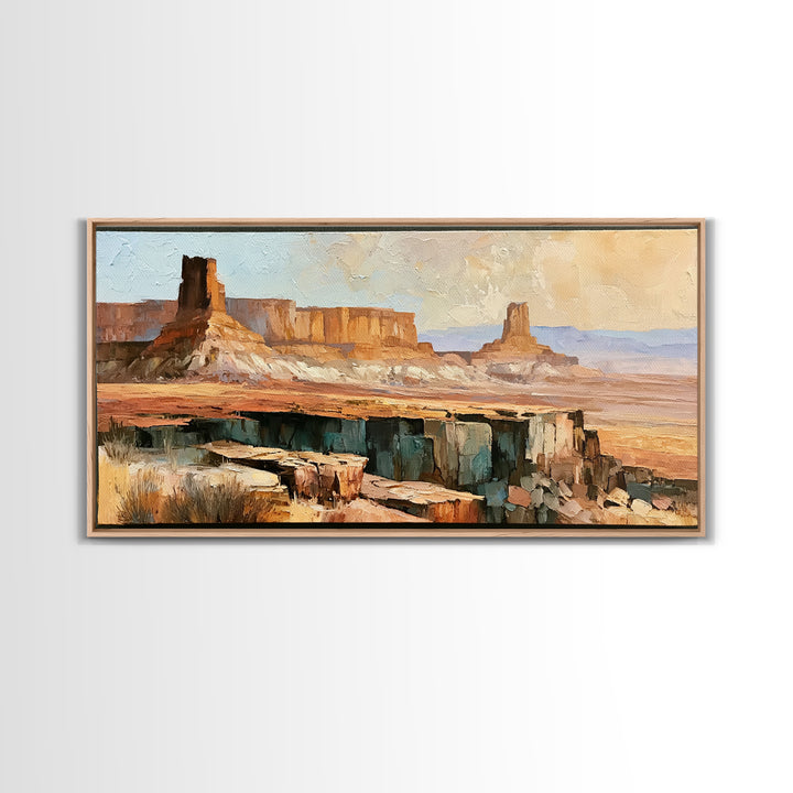 Abstract Mesa Landscape Canvas Print, Desert Art, Living Room Art, Southwestern Decor, Fine Art, Desert, Contemporary Art, DES-2x1-71