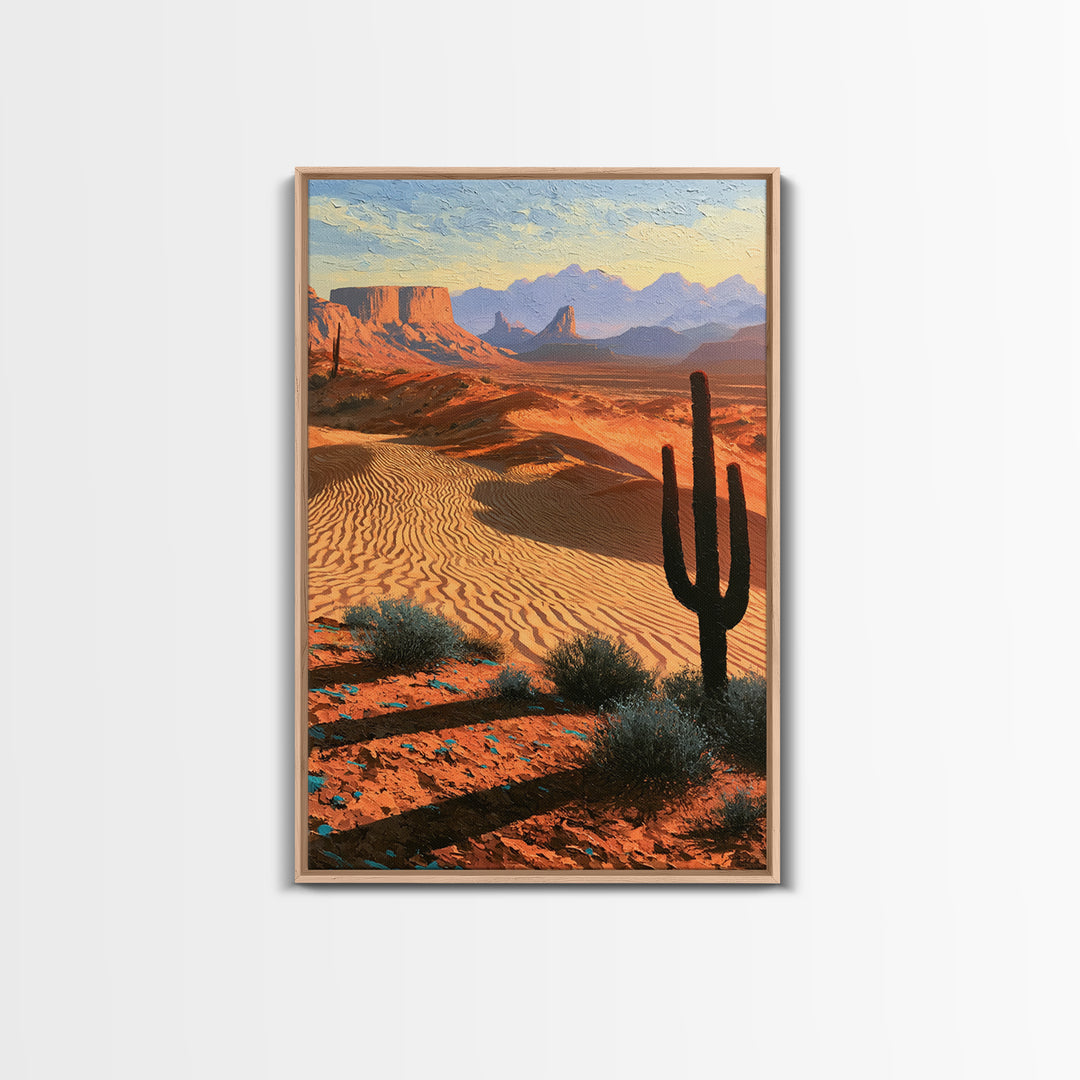 Wind Carved Dune Patterns from Above Framed Canvas Print, Desert Art, Abstract Wall Art, Southwestern Decor, Fine Art, Desert, DES-2x3-100