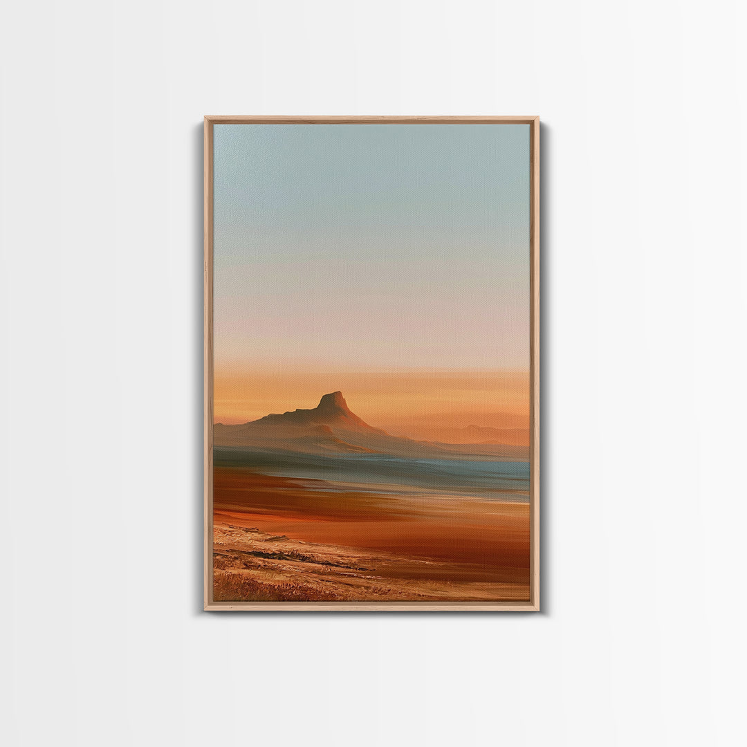 Abstract Heatwave Horizon Framed Canvas Print, Desert Art, Living Room Decor, Southwestern Decor, Desert, Botanical Art, DES-2x3-21
