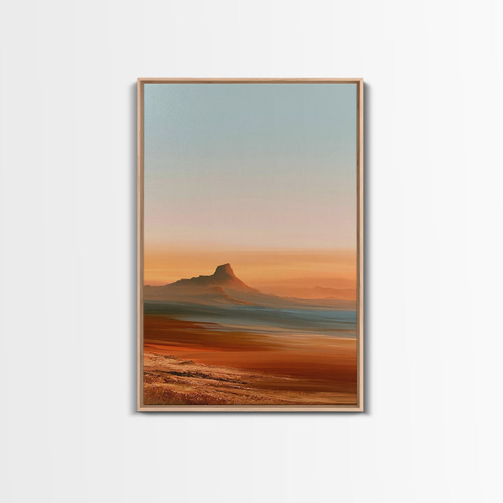 Abstract Heatwave Horizon Framed Canvas Print, Desert Art, Living Room Decor, Southwestern Decor, Desert, Botanical Art, DES-2x3-21