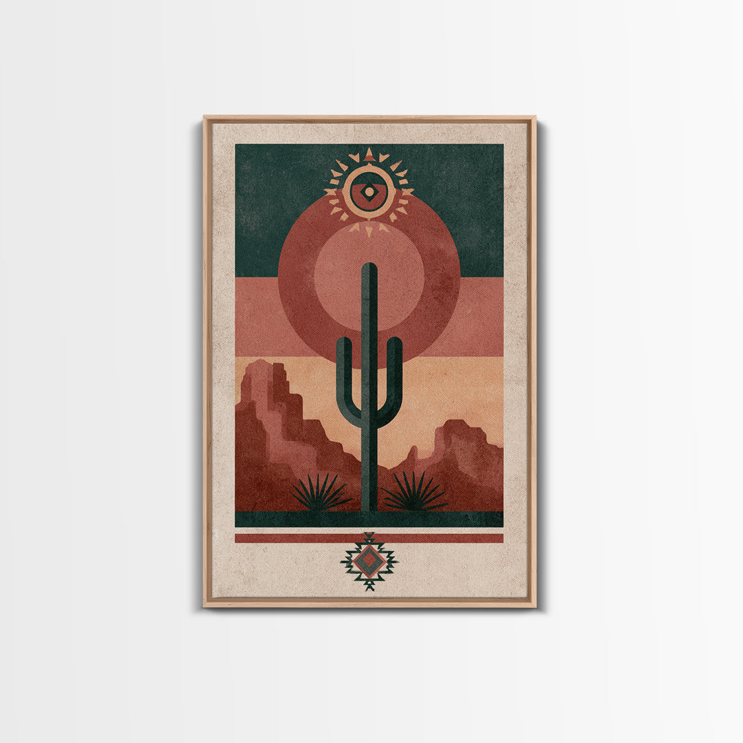 Ancient Desert Petroglyph Design Canvas Print, Desert Art, Boho Wall Art, Southwestern Decor, Fine Art, Desert, Living Room Art, DES-2x3-29