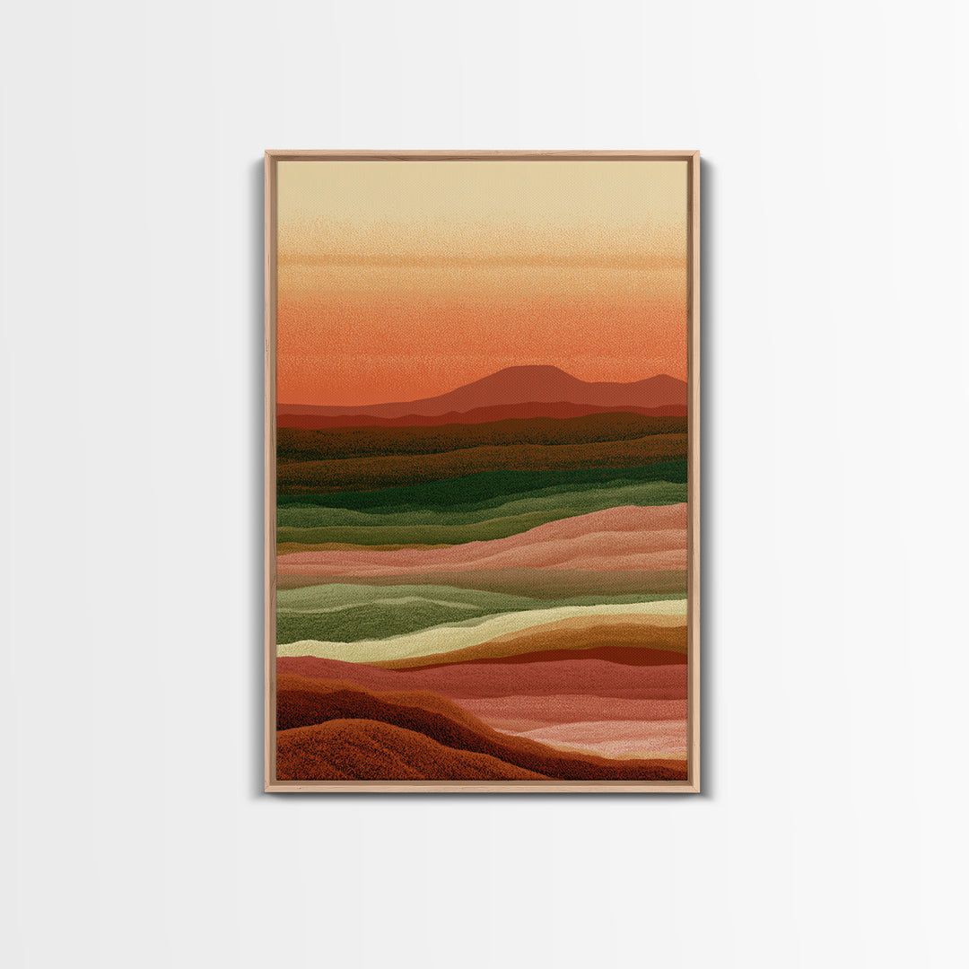 Abstract Heatwave Horizon Canvas Print, Desert Art, Western Decor, Southwestern Decor, Oil Painting, Desert, Modern Decor, DES-2x3-45