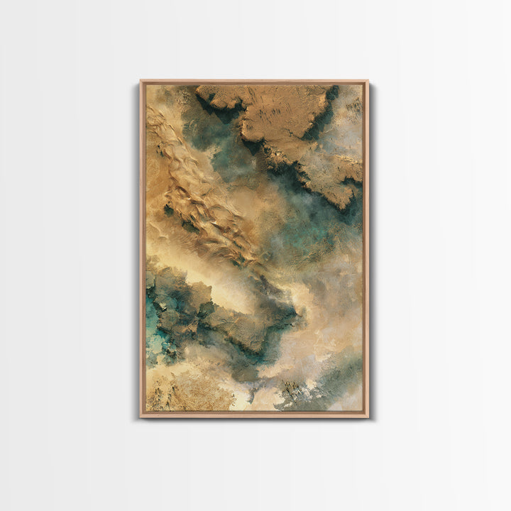 Wind Carved Dune Patterns from Above Framed Canvas Print, Desert Art, Original Art, Southwestern Decor, Fine Art, Desert, DES-2x3-52