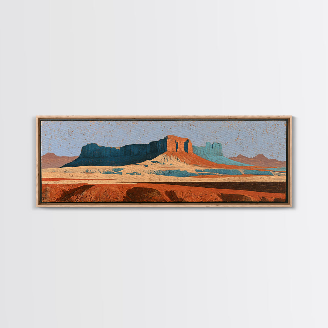Abstract Mesa Landscape Canvas Print, Desert Art, Minimalist Decor, Southwestern Decor, Fine Art, Desert, Boho, Original Art, DES-3x1-19