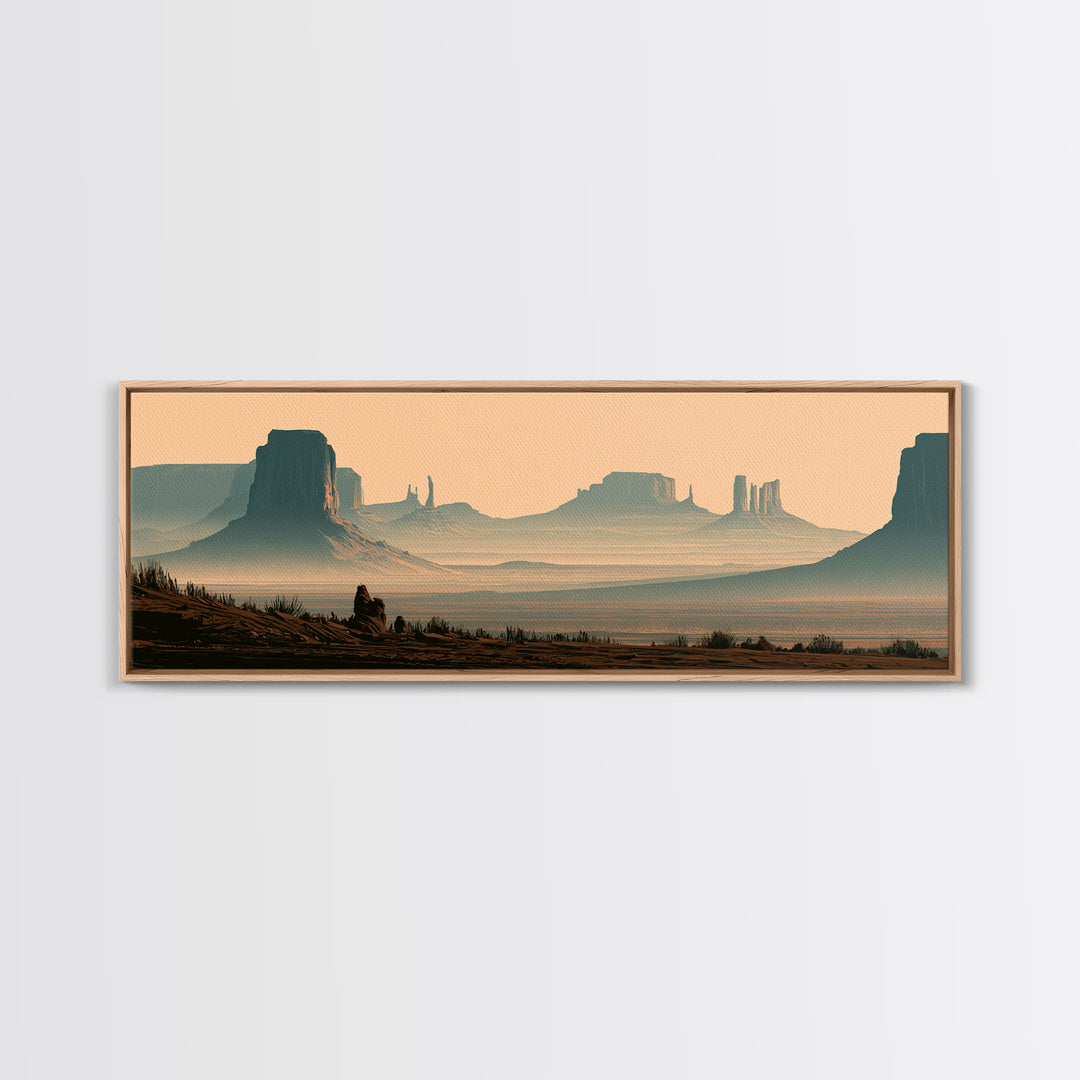 Monument Valley Silhouette Canvas Print, Desert Art, Modern Decor, Southwestern Decor, Desert, Room Decor, Digital Prints, DES-3x1-49