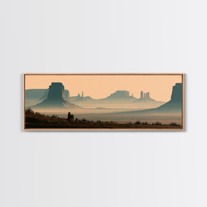 Monument Valley Silhouette Canvas Print, Desert Art, Modern Decor, Southwestern Decor, Desert, Room Decor, Digital Prints, DES-3x1-49