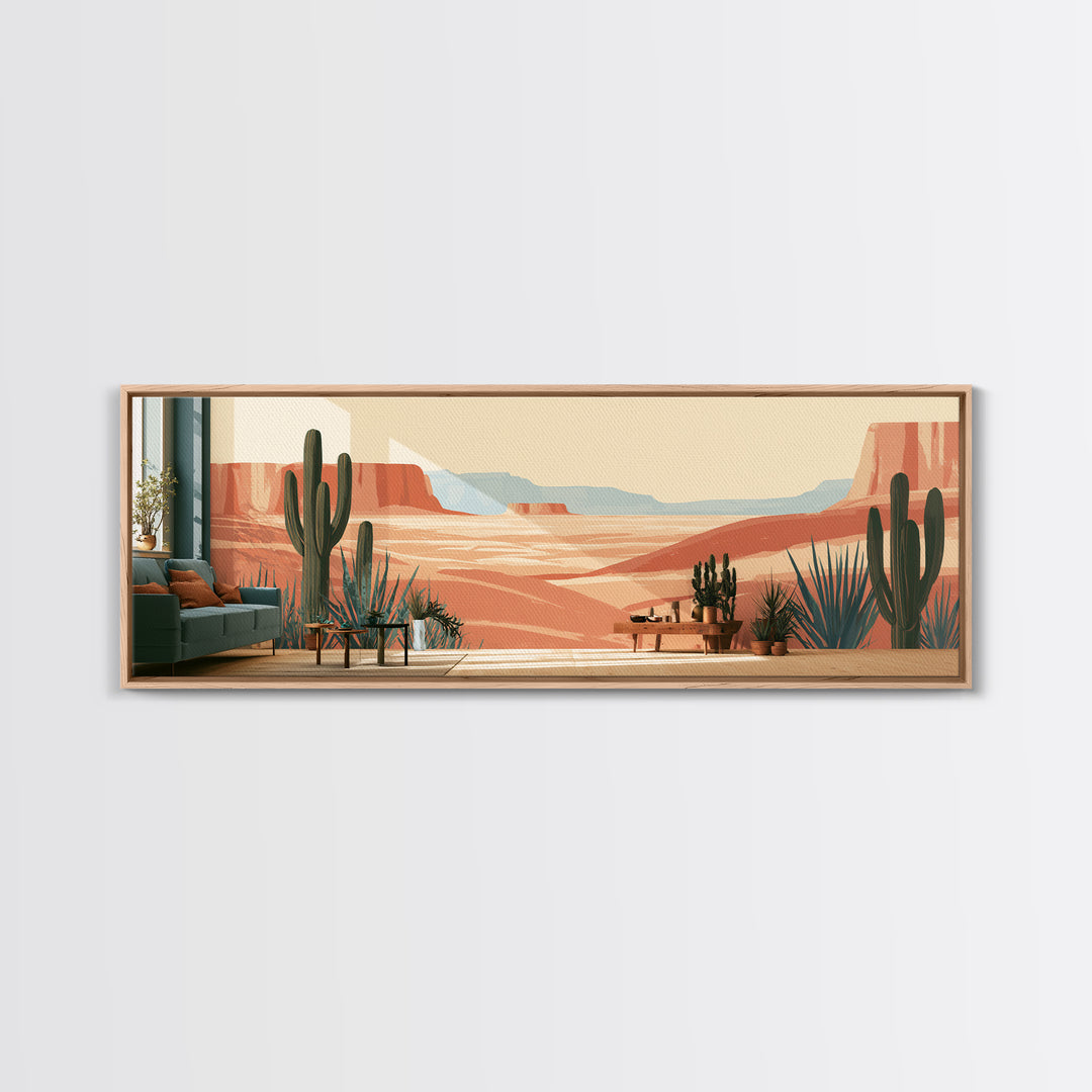 Wind Carved Dune Patterns from Above Framed Canvas Print, Desert Art, Art Print, Southwestern Decor, Oil Painting, Desert, DES-3x1-60
