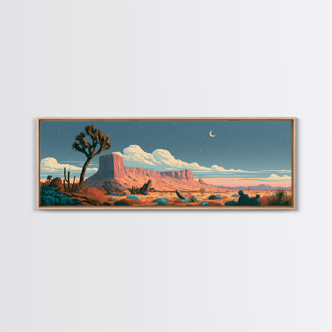 Joshua Tree under Star Filled Night Canvas Print, Desert Art, Printable Wall Art, Southwestern Decor, Fine Art, Desert, DES-3x1-70