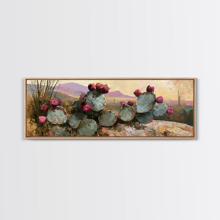 Prickly Pear Cactus Canvas Print, Desert Art, Printable Art, Southwestern Decor, Fine Art, Desert, Colorful Wall Art, DES-3x1-83