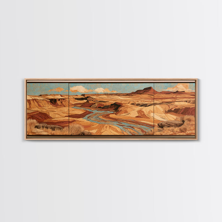 Wind Carved Dune Patterns from Above Framed Canvas Print, Desert Art, Wall Art Prints, Southwestern Decor, Fine Art, Desert, DES-3x1-84