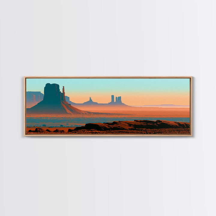 Monument Valley Silhouette Canvas Print, Desert Art, Wall Decor, Southwestern Decor, Fine Art, Desert, Living Room Decor, DES-3x1-97