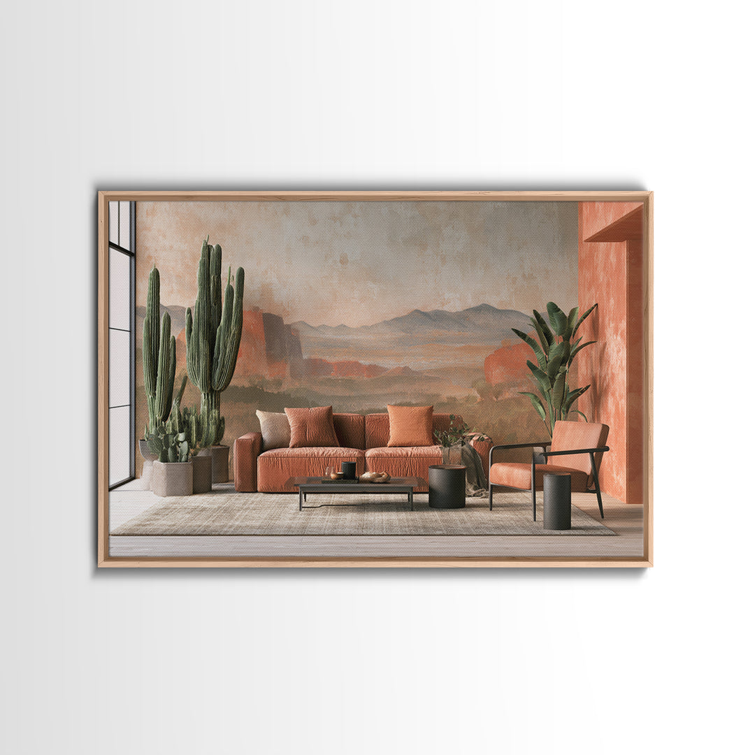 Ancient Desert Petroglyph Design Canvas Print, Desert Art, Digital Download Art, Southwestern Decor, Watercolor Art, Desert, DES-3x2-1
