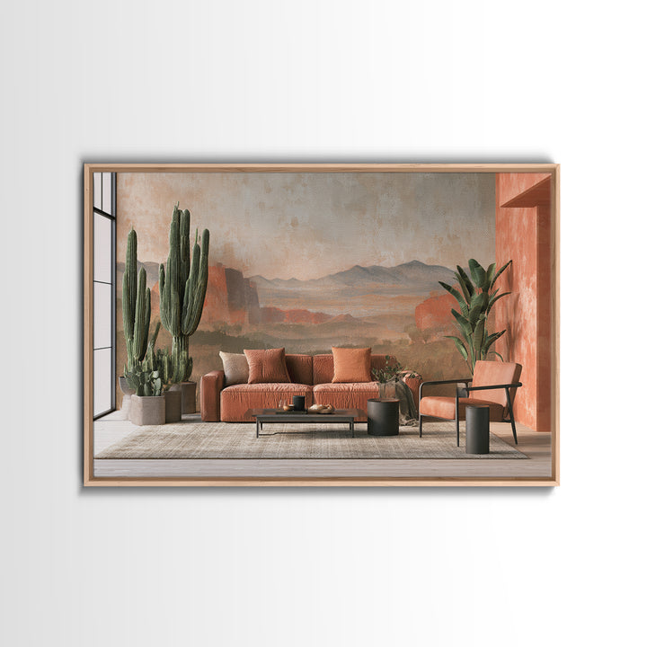 Ancient Desert Petroglyph Design Canvas Print, Desert Art, Digital Download Art, Southwestern Decor, Watercolor Art, Desert, DES-3x2-1