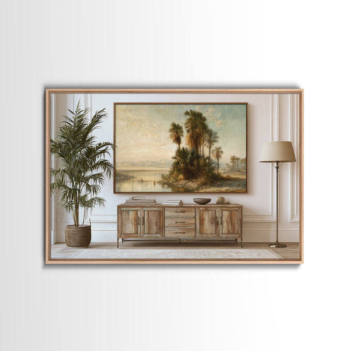 Palm Oasis Reflected Canvas Print, Desert Art, Large Wall Art, Southwestern Decor, Fine Art, Desert, Western Wall Art, DES-3x2-43