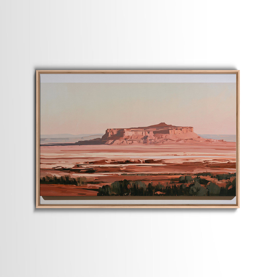 Abstract Mesa Landscape Framed Canvas Print, Desert Art, Colorful Wall Art, Southwestern Decor, Fine Art, Desert, DES-3x2-55