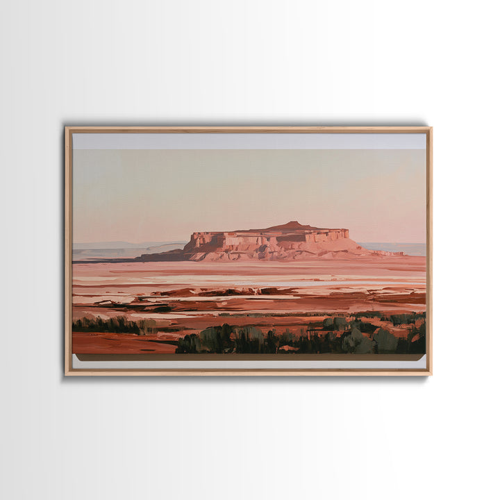 Abstract Mesa Landscape Framed Canvas Print, Desert Art, Colorful Wall Art, Southwestern Decor, Fine Art, Desert, DES-3x2-55