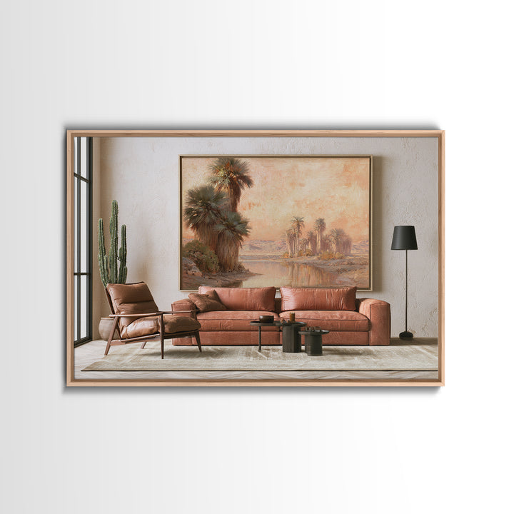 Palm Oasis Reflected Canvas Print, Desert Art, Bedroom Wall Art, Southwestern Decor, Fine Art, Desert, Fine Art Print, DES-3x2-67