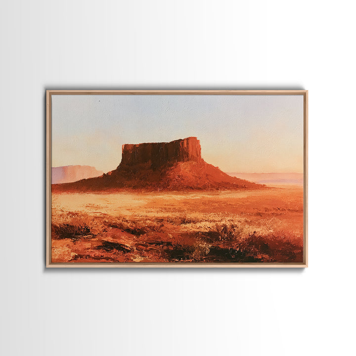 Abstract Mesa Landscape Framed Canvas Print, Desert Art, Wall Art Prints, Southwestern Decor, Fine Art, Desert, Boho Decor, DES-3x2-79