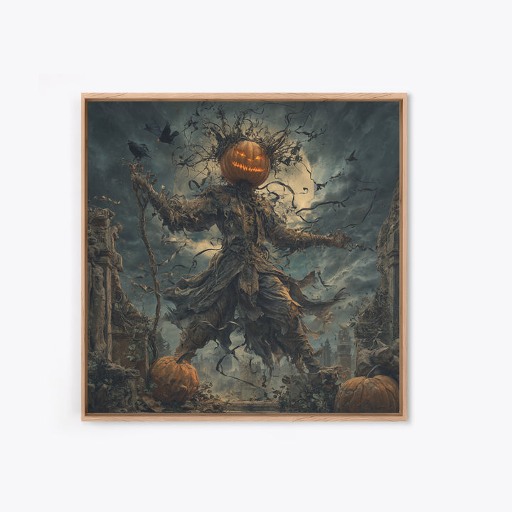The Jack-O'-Lantern King, Square Wall Art, Spooky Home Decor, Canvas Print, Halloween Wall Decor, Gothic Home Decor, Halloween Wall Art