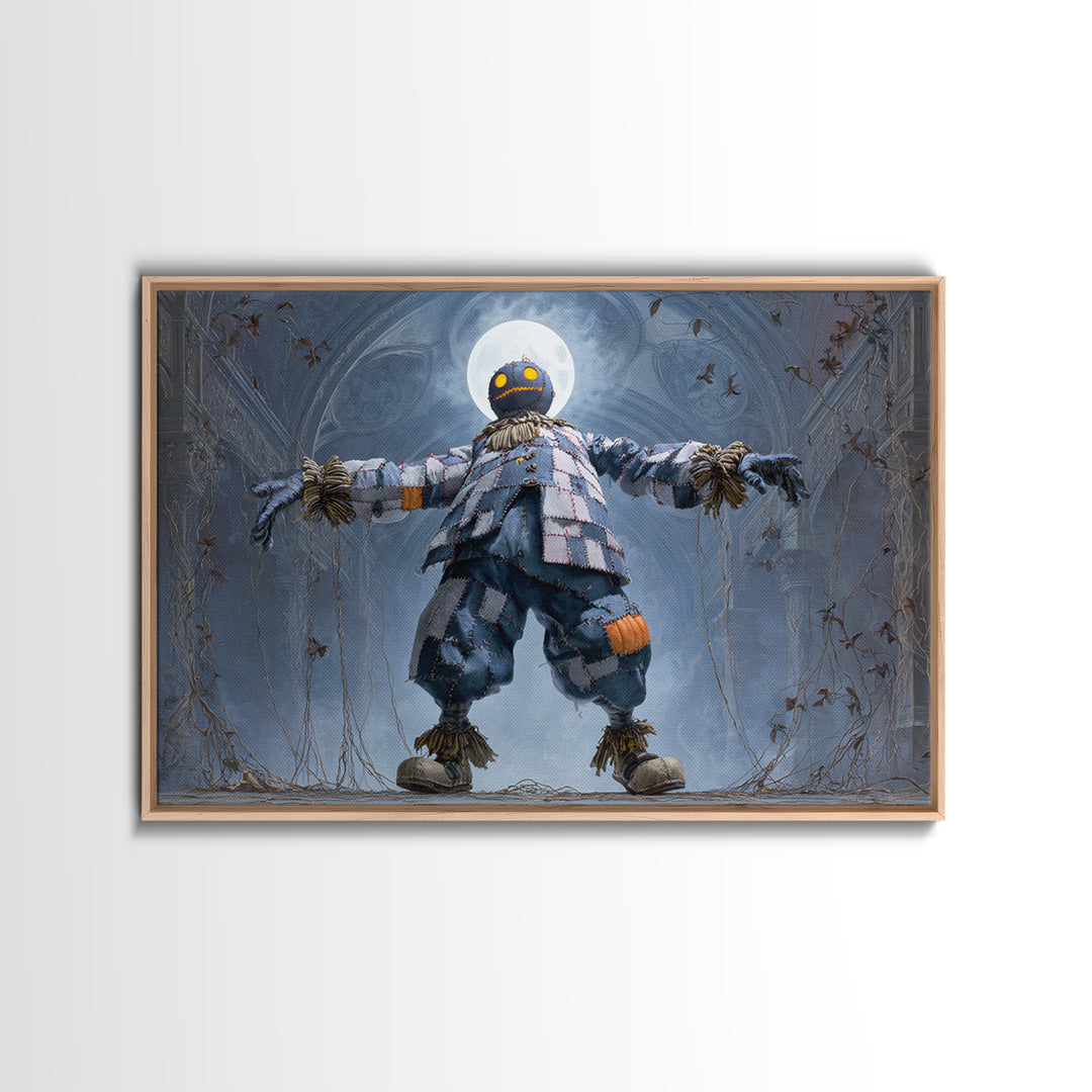 The Stitched Giant, Landscape Wall Art, Gothic Horror Wall Art, Framed Canvas Print, Halloween Wall Decor, Gothic Home Decor