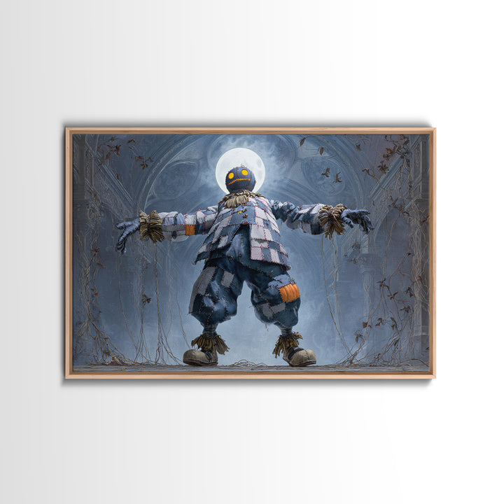 The Stitched Giant, Landscape Wall Art, Gothic Horror Wall Art, Framed Canvas Print, Halloween Wall Decor, Gothic Home Decor