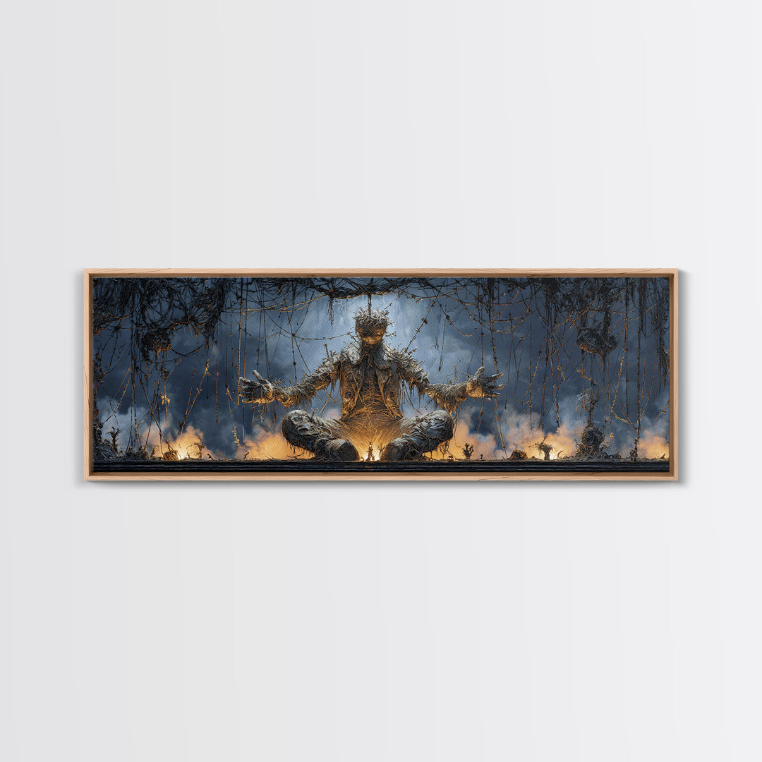 The Stitched Giant, Extra Wide Wall Art, Macabre Wall Art, Framed Canvas Print, Halloween Wall Decor, Gothic Home Decor, Halloween Decor
