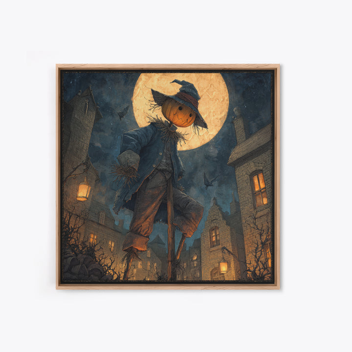 The Living Scarecrow, Square Wall Art, Dark Halloween Decor, Canvas Print, Halloween Wall Decor, Gothic Home Decor, Dark Fantasy Art
