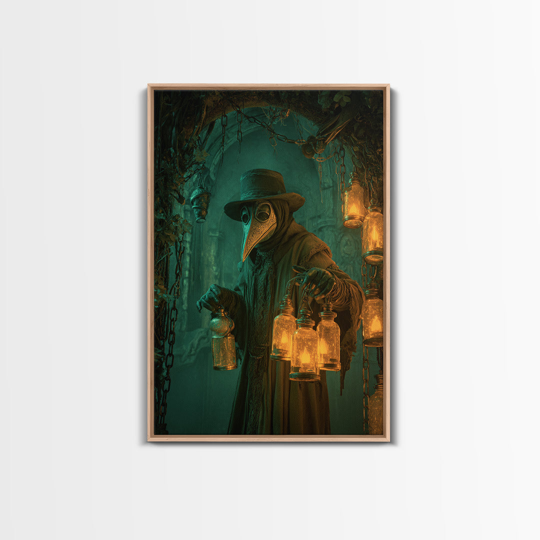 The Plague Doctor, Vertical Wall Art, Spooky Home Decor, Canvas Print, Halloween Wall Decor, Gothic Home Decor, Macabre Wall Art
