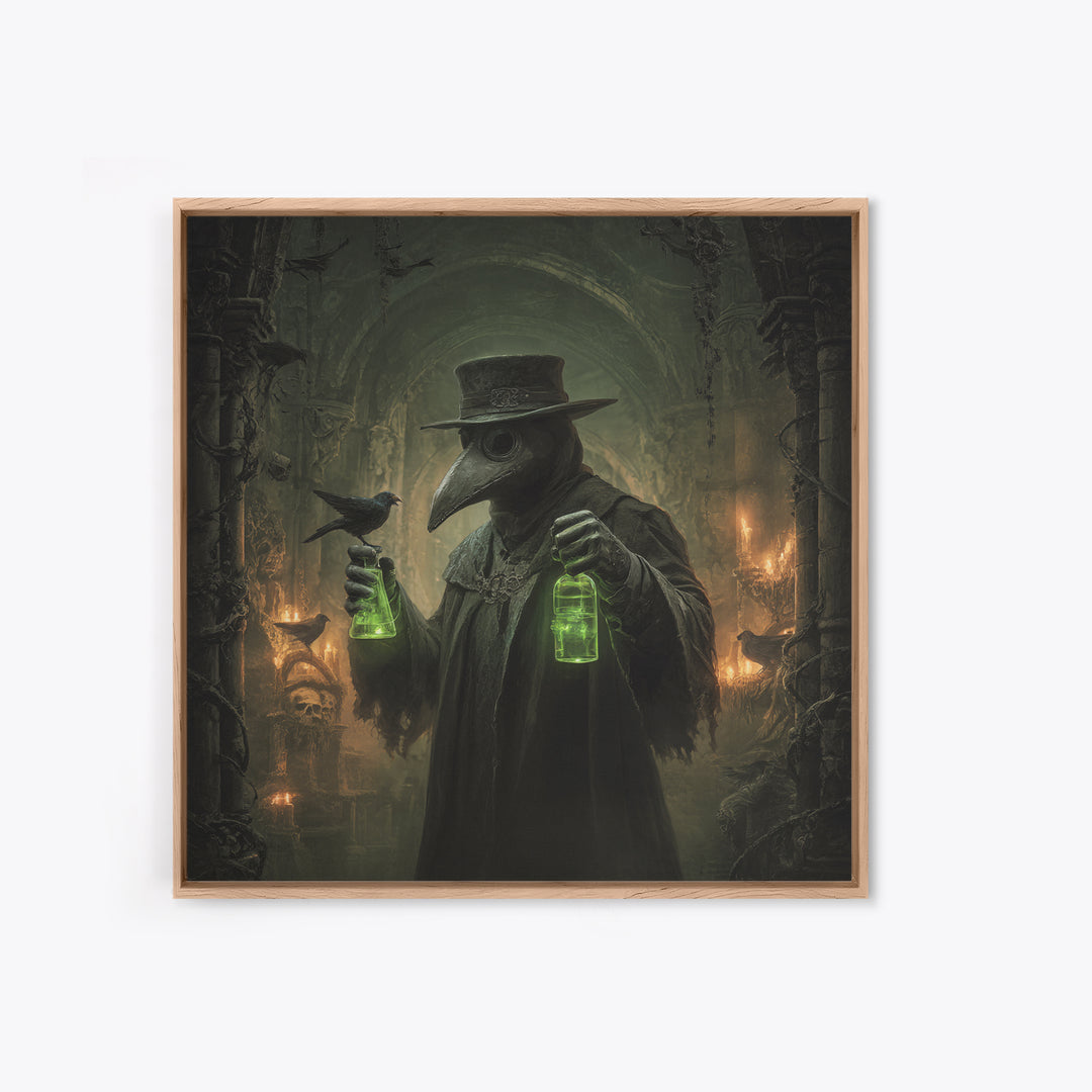 The Plague Doctor, Square Wall Art, Dark Halloween Decor, Canvas Print, Halloween Wall Decor, Gothic Home Decor, Collectible Wall Decor