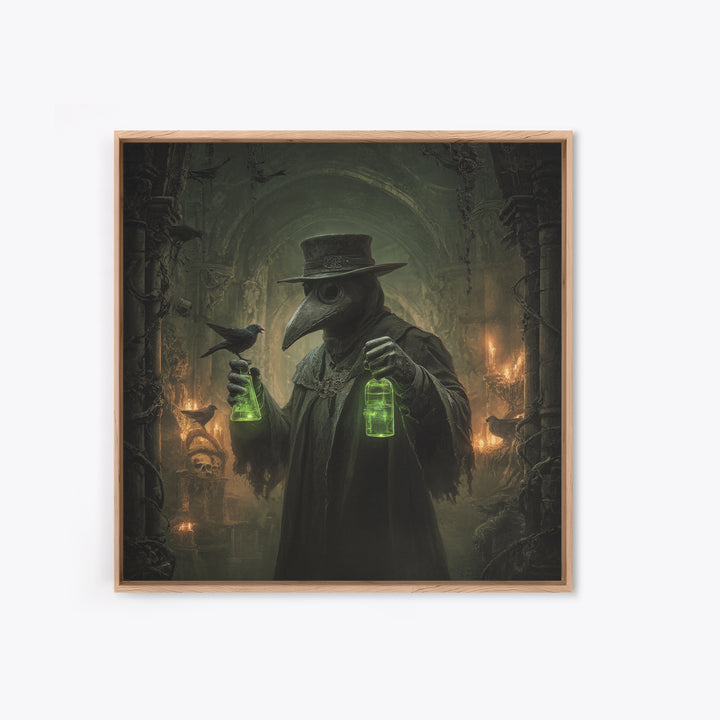 The Plague Doctor, Square Wall Art, Dark Halloween Decor, Canvas Print, Halloween Wall Decor, Gothic Home Decor, Collectible Wall Decor