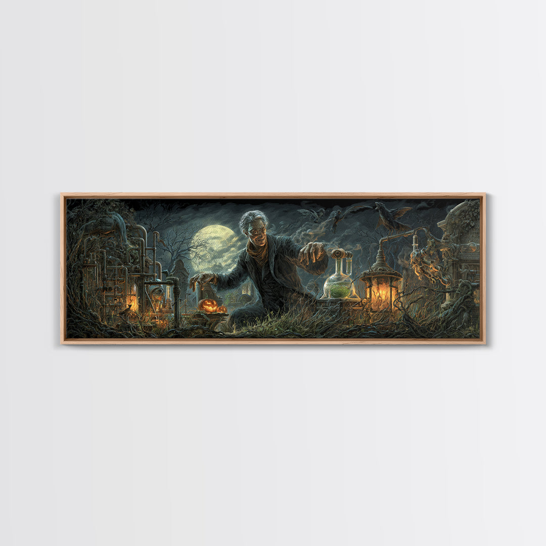 The Mad Alchemist, Extra Wide Wall Art, Dark Fantasy Wall Art, Canvas Print, Halloween Wall Decor, Gothic Home Decor, Halloween Decor