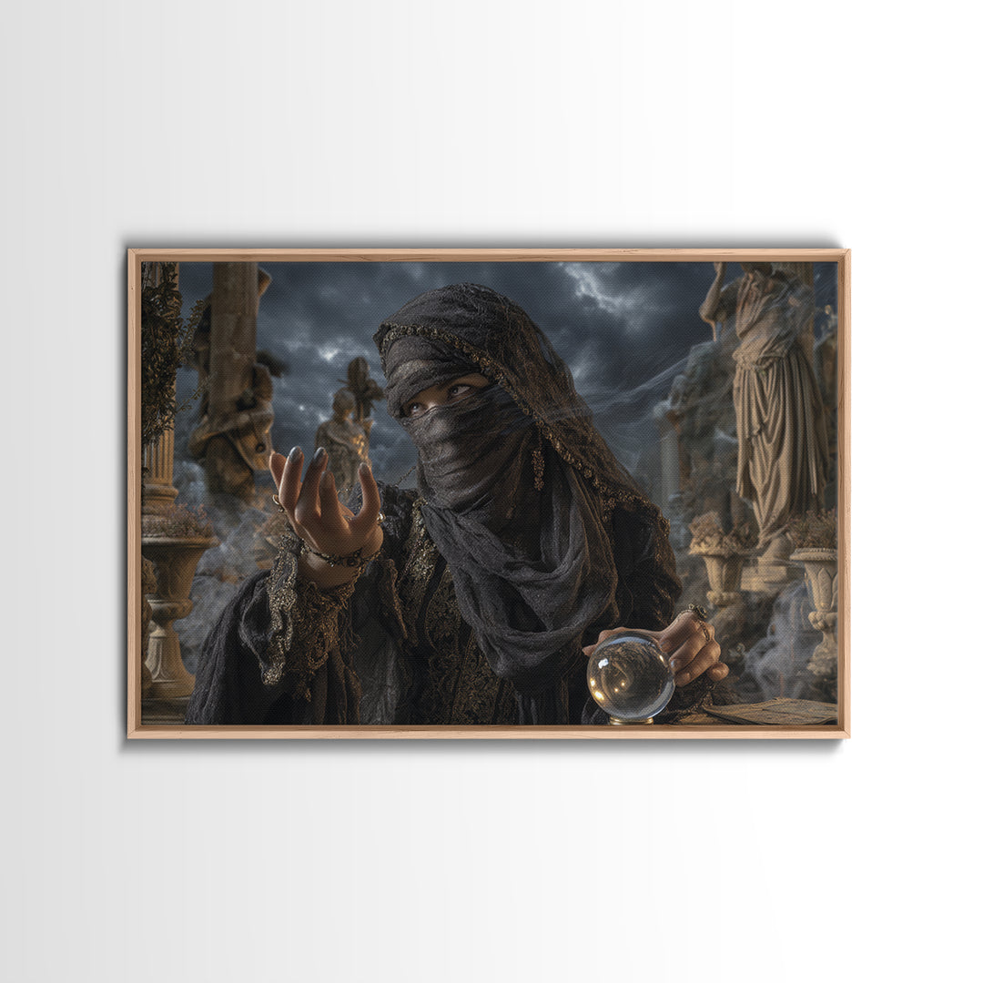 The Midnight Fortune Teller, Landscape Wall Art, Spooky Home Decor, Canvas Print, Halloween Wall Decor, Gothic Home Decor, Spooky Wall Decor