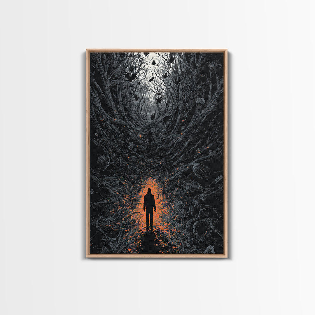 The Shadow Person, Vertical Wall Art, Dark Halloween Decor, Canvas Print, Halloween Wall Decor, Gothic Home Decor, Macabre Wall Art