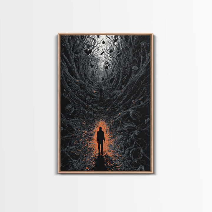The Shadow Person, Vertical Wall Art, Dark Halloween Decor, Canvas Print, Halloween Wall Decor, Gothic Home Decor, Macabre Wall Art