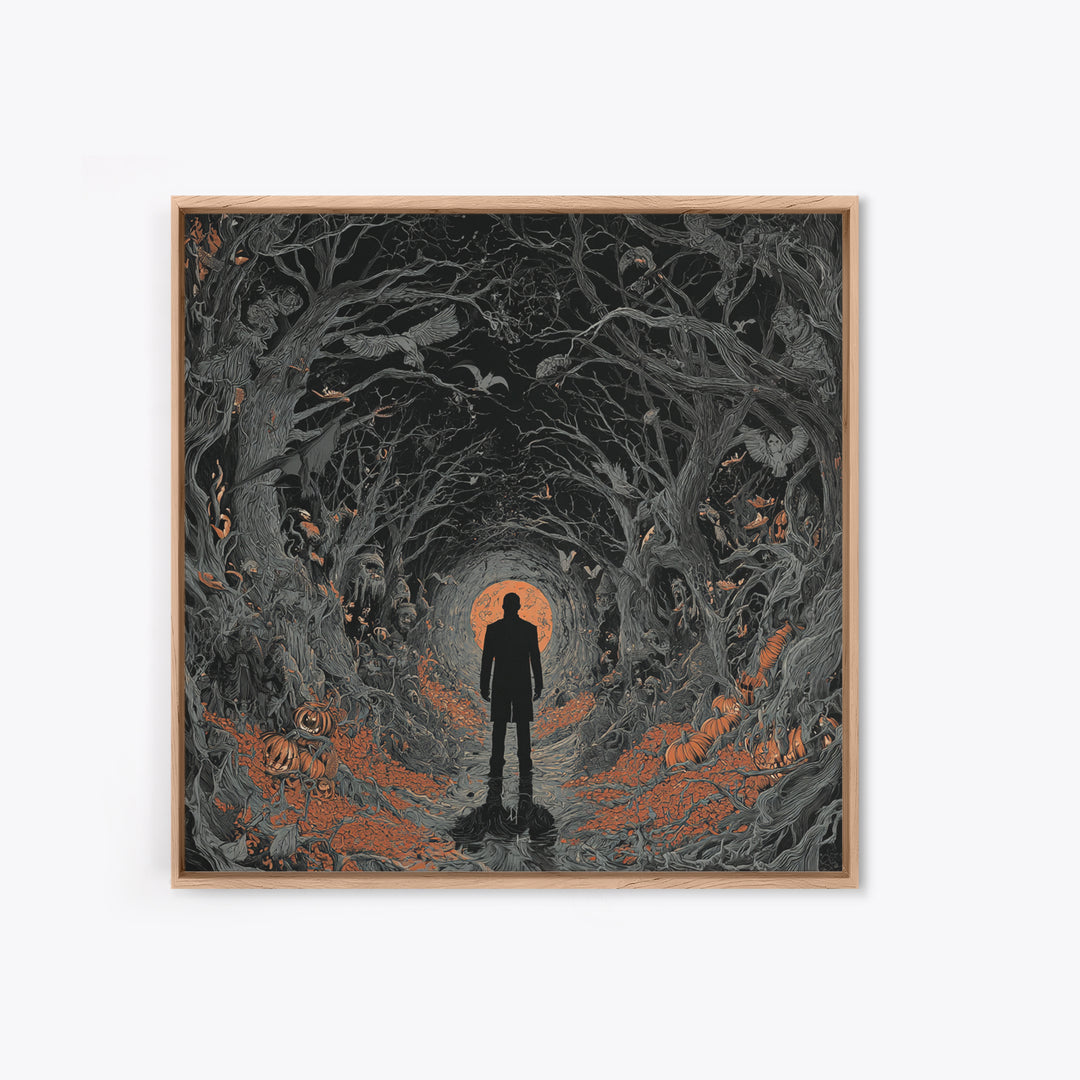 The Shadow Person, Square Wall Art, Dark Halloween Decor, Canvas Print, Halloween Wall Decor, Gothic Home Decor, Horror Wall Art