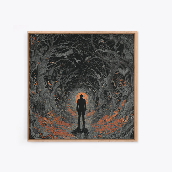The Shadow Person, Square Wall Art, Dark Halloween Decor, Canvas Print, Halloween Wall Decor, Gothic Home Decor, Horror Wall Art