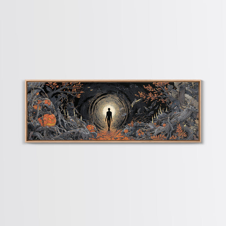 The Shadow Person, Extra Wide Wall Art, Spooky Home Decor, Canvas Print, Halloween Wall Decor, Gothic Home Decor, Halloween Decor