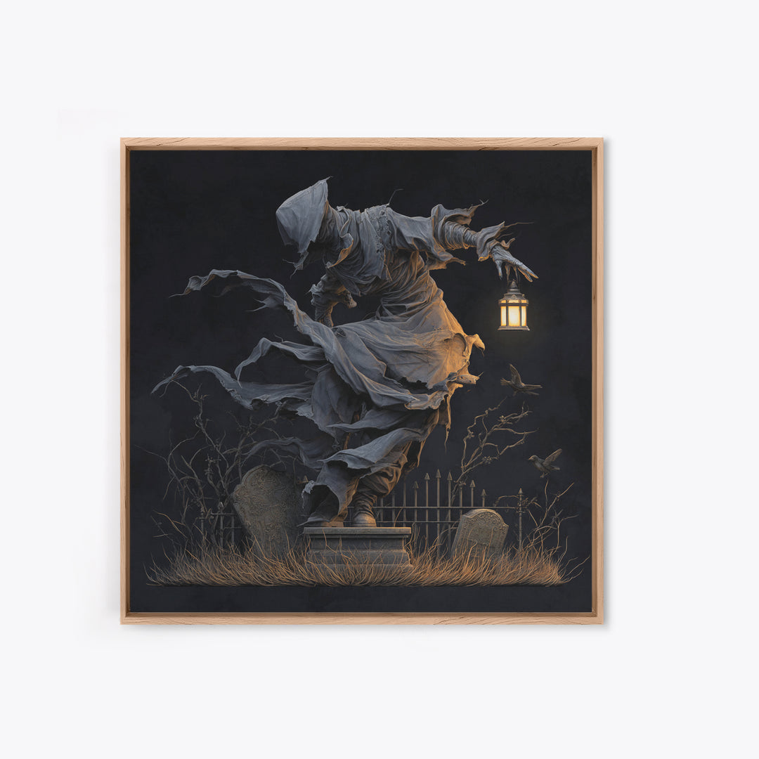 The Tattered Wraith, Square Wall Art, Dark Halloween Decor, Canvas Print, Halloween Wall Decor, Gothic Home Decor, Spooky Wall Decor