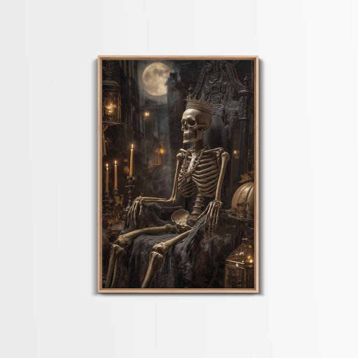 The Bone Queen, Vertical Wall Art, Dark Halloween Decor, Canvas Print, Halloween Wall Decor, Gothic Home Decor, Spooky Wall Decor