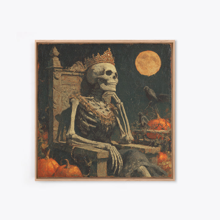 The Bone Queen, Square Wall Art, Haunted Gothic Art, Framed Canvas Print, Halloween Wall Decor, Gothic Home Decor, Spooky Wall Decor