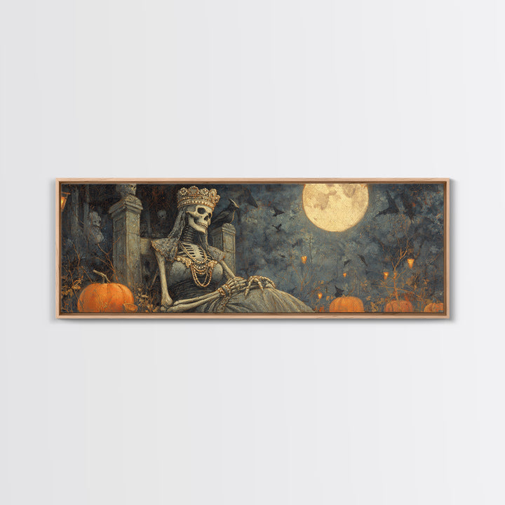 The Bone Queen, Extra Wide Wall Art, Dark Halloween Decor, Canvas Print, Halloween Wall Decor, Gothic Home Decor, Spooky Wall Decor