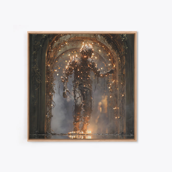The Candlewax Man, Square Wall Art, Dark Fantasy Wall Art, Canvas Print, Halloween Wall Decor, Gothic Home Decor, Dark Fantasy Art