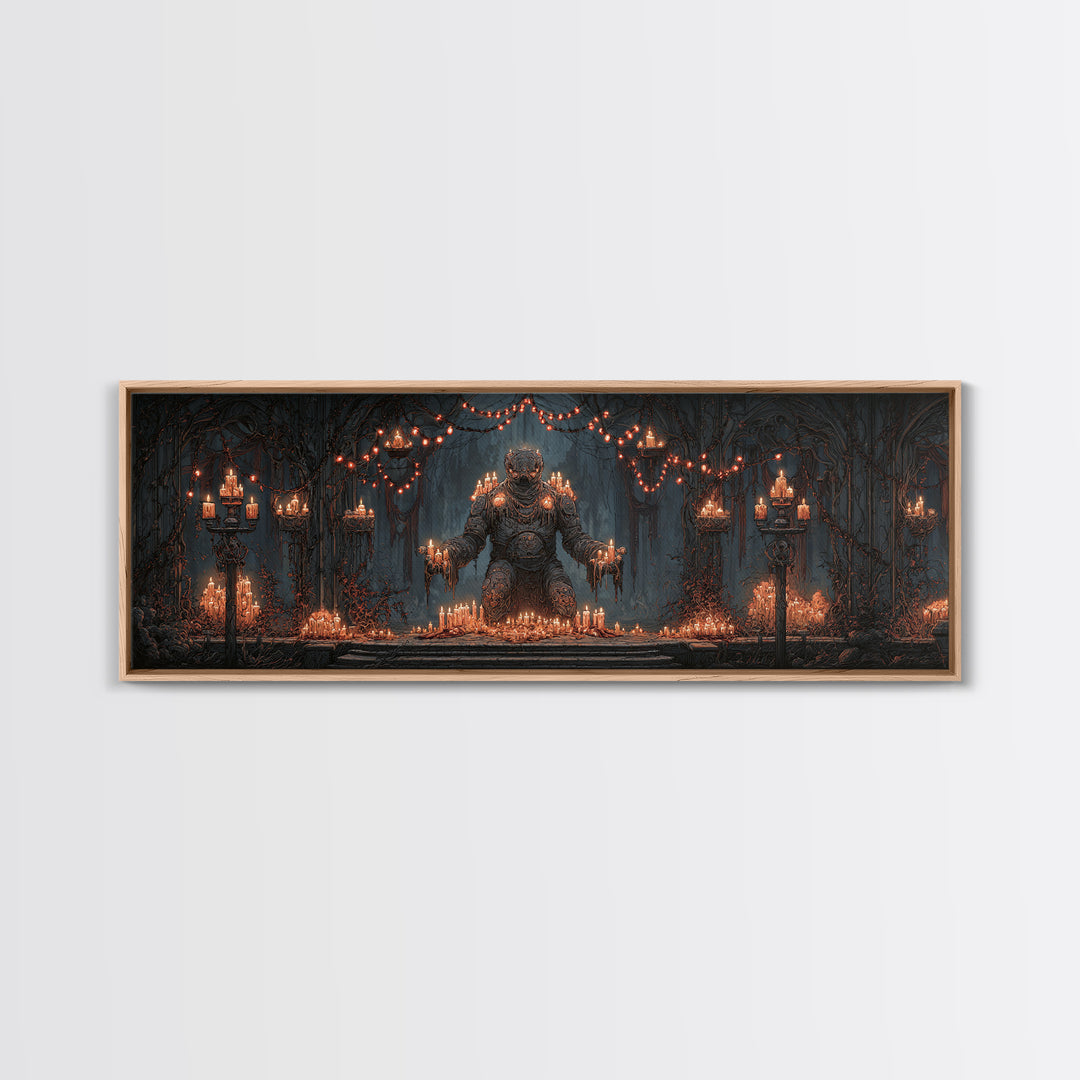 The Candlewax Man, Extra Wide Wall Art, Macabre Wall Art, Framed Canvas Print, Halloween Wall Decor, Gothic Home Decor, Halloween Decor