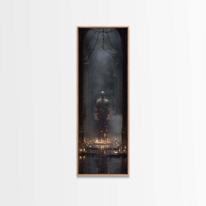 The Candlewax Man, Tall Narrow Wall Art, Spooky Home Decor, Canvas Print, Halloween Wall Decor, Gothic Home Decor, Statement Wall Art