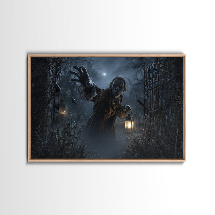 The Mirror Spirit, Landscape Wall Art, Dark Fantasy Wall Art, Canvas Print, Halloween Wall Decor, Gothic Home Decor, Statement Wall Art