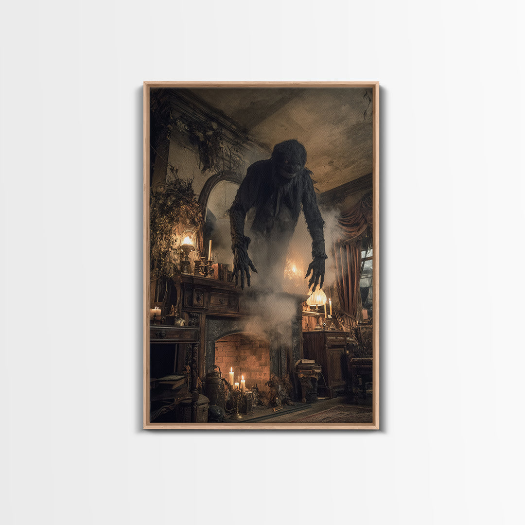 The Chimney Phantom, Vertical Wall Art, Dark Halloween Decor, Canvas Print, Halloween Wall Decor, Gothic Home Decor, Spooky Wall Decor