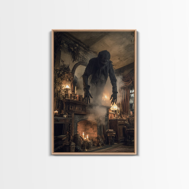 The Chimney Phantom, Vertical Wall Art, Dark Halloween Decor, Canvas Print, Halloween Wall Decor, Gothic Home Decor, Spooky Wall Decor