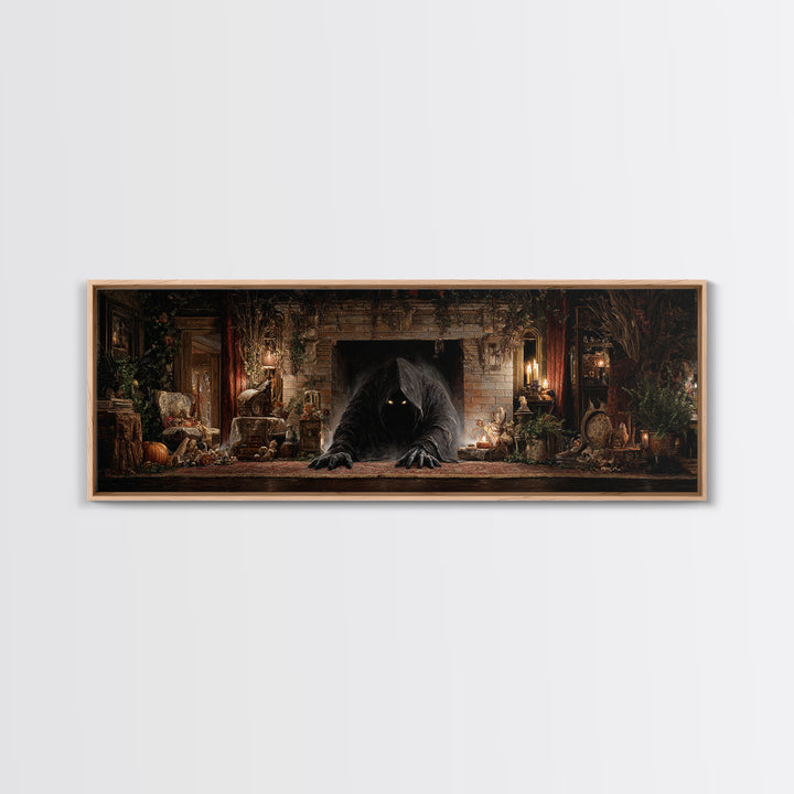 The Chimney Phantom, Extra Wide Wall Art, Dark Halloween Decor, Canvas Print, Halloween Wall Decor, Gothic Home Decor, Spooky Wall Decor